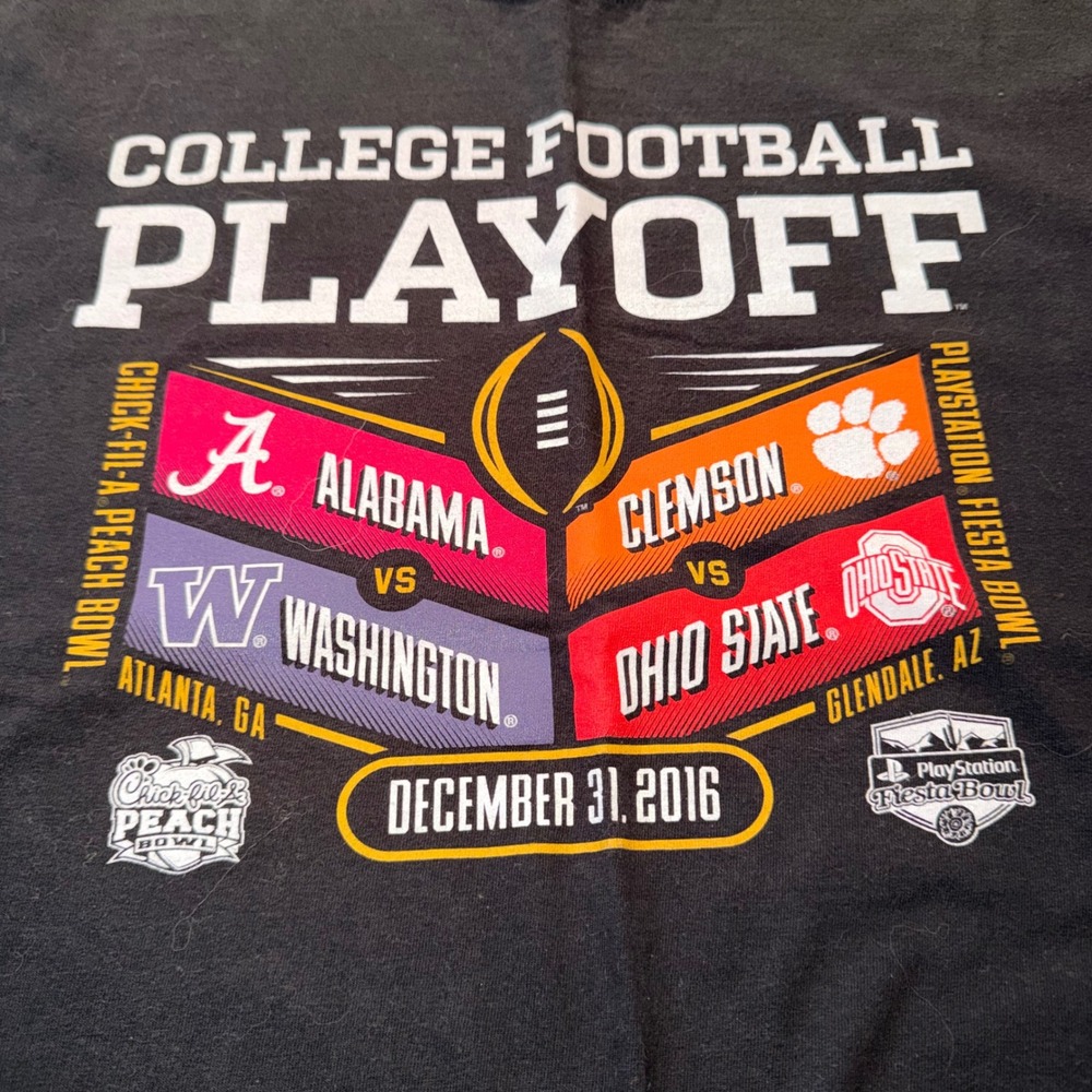 Hanes Beefy-T 2016 College Football Playoff Graphic T-Shirt XL Black NCAA - Picture 2 of 6
